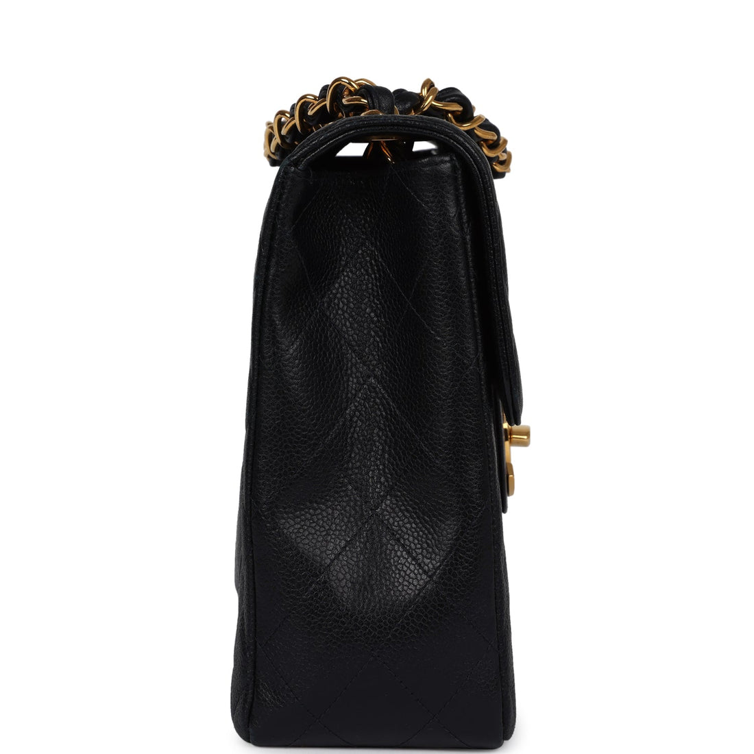 Chanel   Jumbo Single Flap Bag Black Caviar Gold Hardware