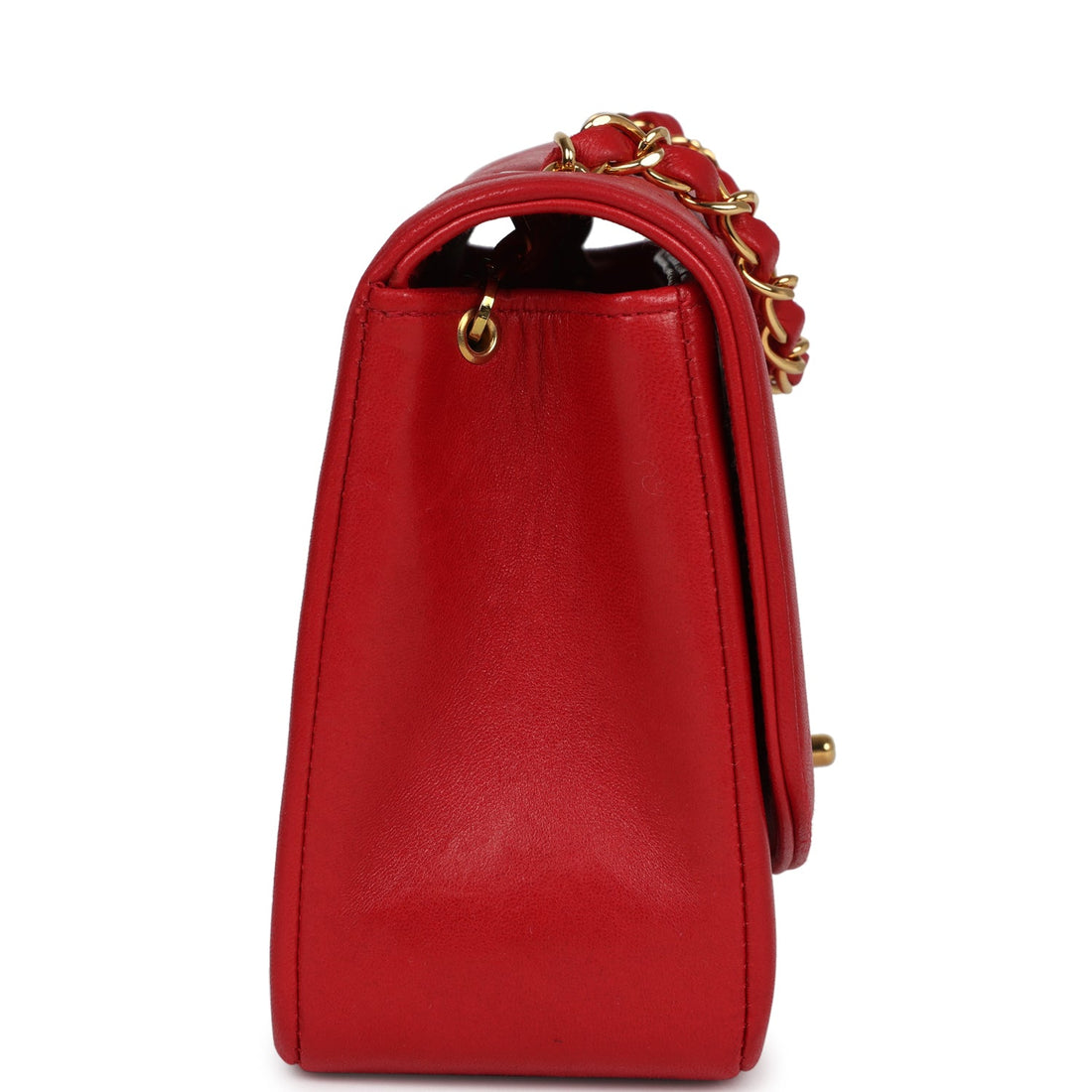 Chanel   Small Diana Flap Bag Red Lambskin Gold Hardware