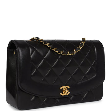 Chanel   Small Diana Flap Bag Black Lambskin Gold Hardware