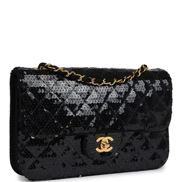 Chanel   Small Flap Bag Black Sequin Gold Hardware