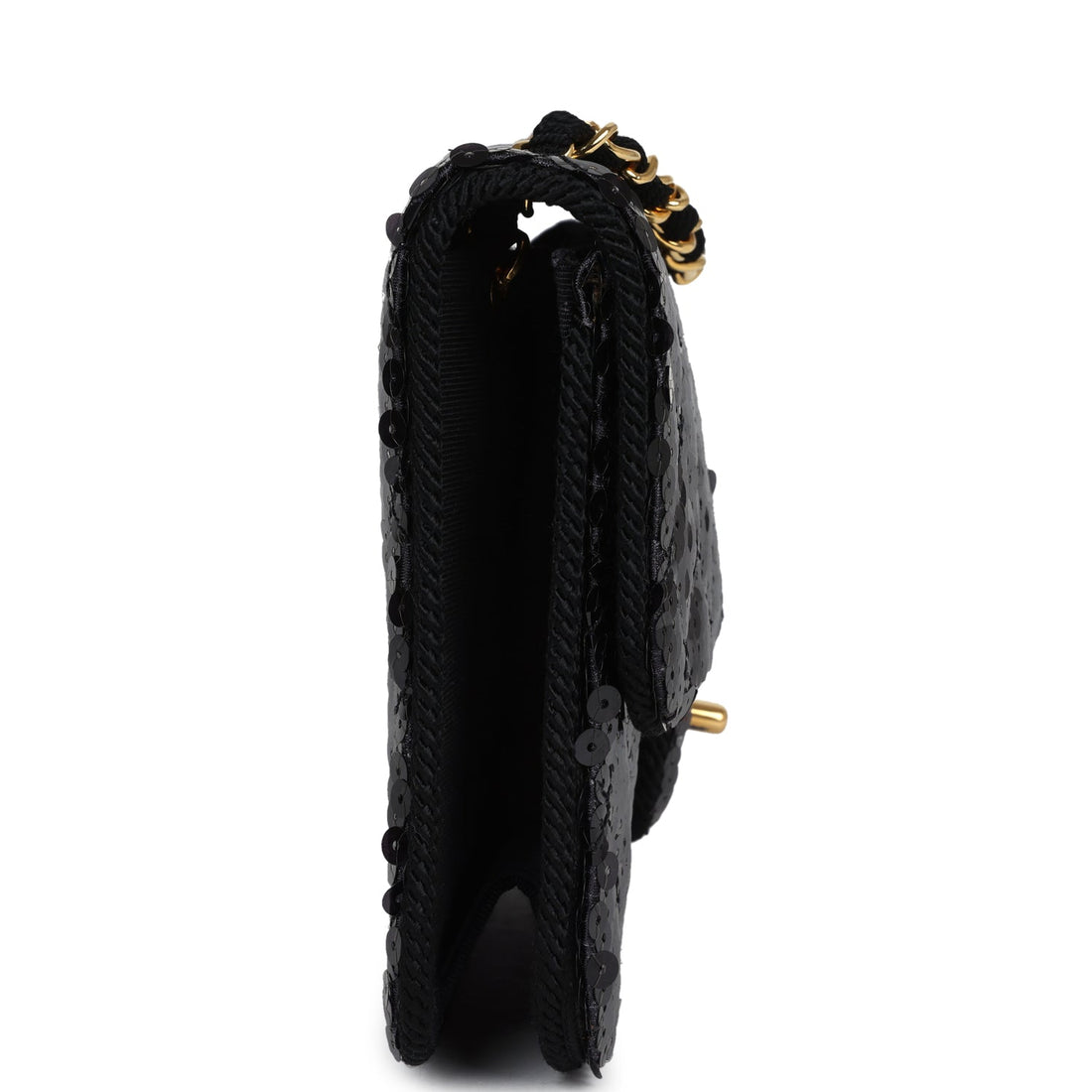 Chanel   Small Flap Bag Black Sequin Gold Hardware