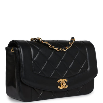Chanel   Small Diana Flap Bag Black Lambskin Gold Hardware