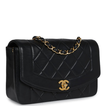 Chanel   Small Diana Flap Bag Black Lambskin Gold Hardware