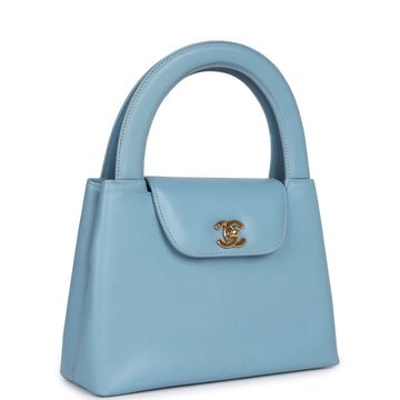 Chanel   Large Kelly Light Blue Lambskin Gold Hardware
