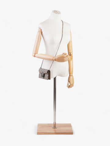 Gucci Super Mini Dionysus Beige And Ebony GG Supreme Coated Canvas