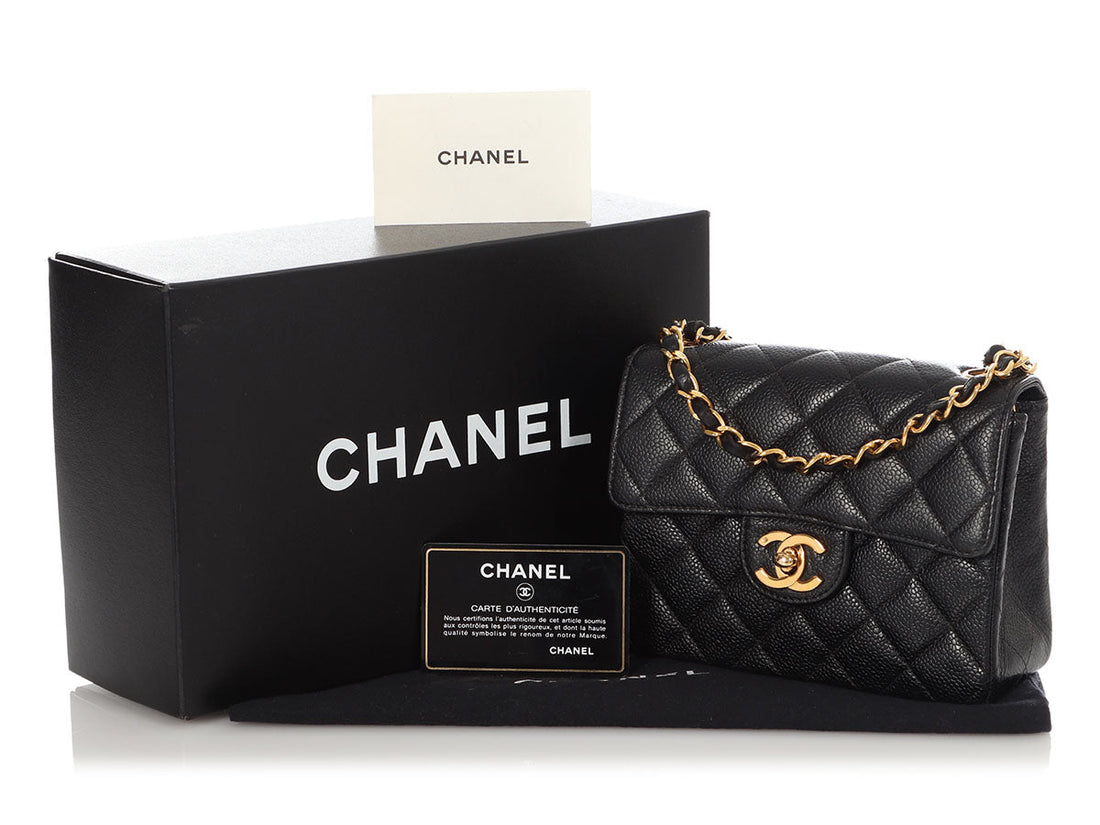Chanel Mini   Black Quilted Caviar Classic