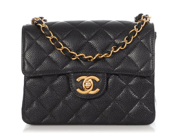 Chanel Mini   Black Quilted Caviar Classic