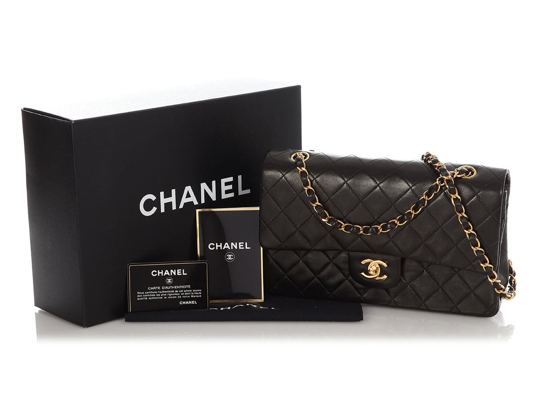 Chanel Medium/Large   Black Quilted Lambskin Classic Double Flap
