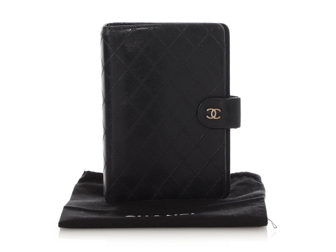 Chanel   Black Quilted Caviar Agenda