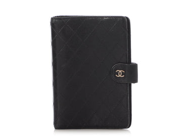 Chanel   Black Quilted Caviar Agenda