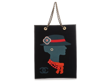 Chanel   Black Wool Coco Silhouette Tote