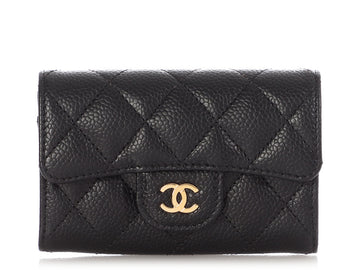 Chanel Black Quilted Caviar Flap  Case
