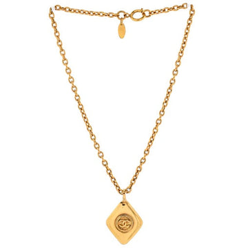 CHANEL CC   DIAMOND SHAPPED PENDANT NECKLACE