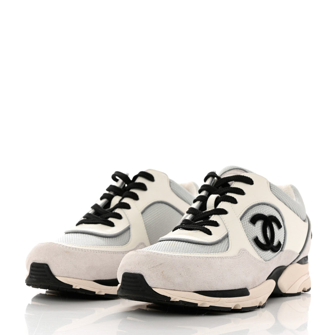 CHANEL CC MESH CALFSKIN SUEDE 22S SNEAKERS