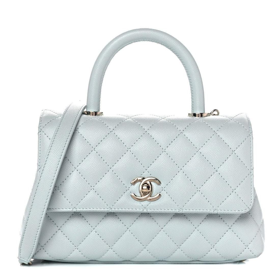 CHANEL CAVIAR QUILTED COCO HANDLE MINI FLAP BAG