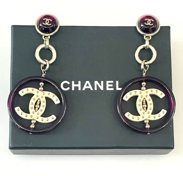 CHANEL CC ENAMEL DROP EARRINGS