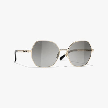 CHANEL GOLD & BLACK SQUARE SUNGLASSES