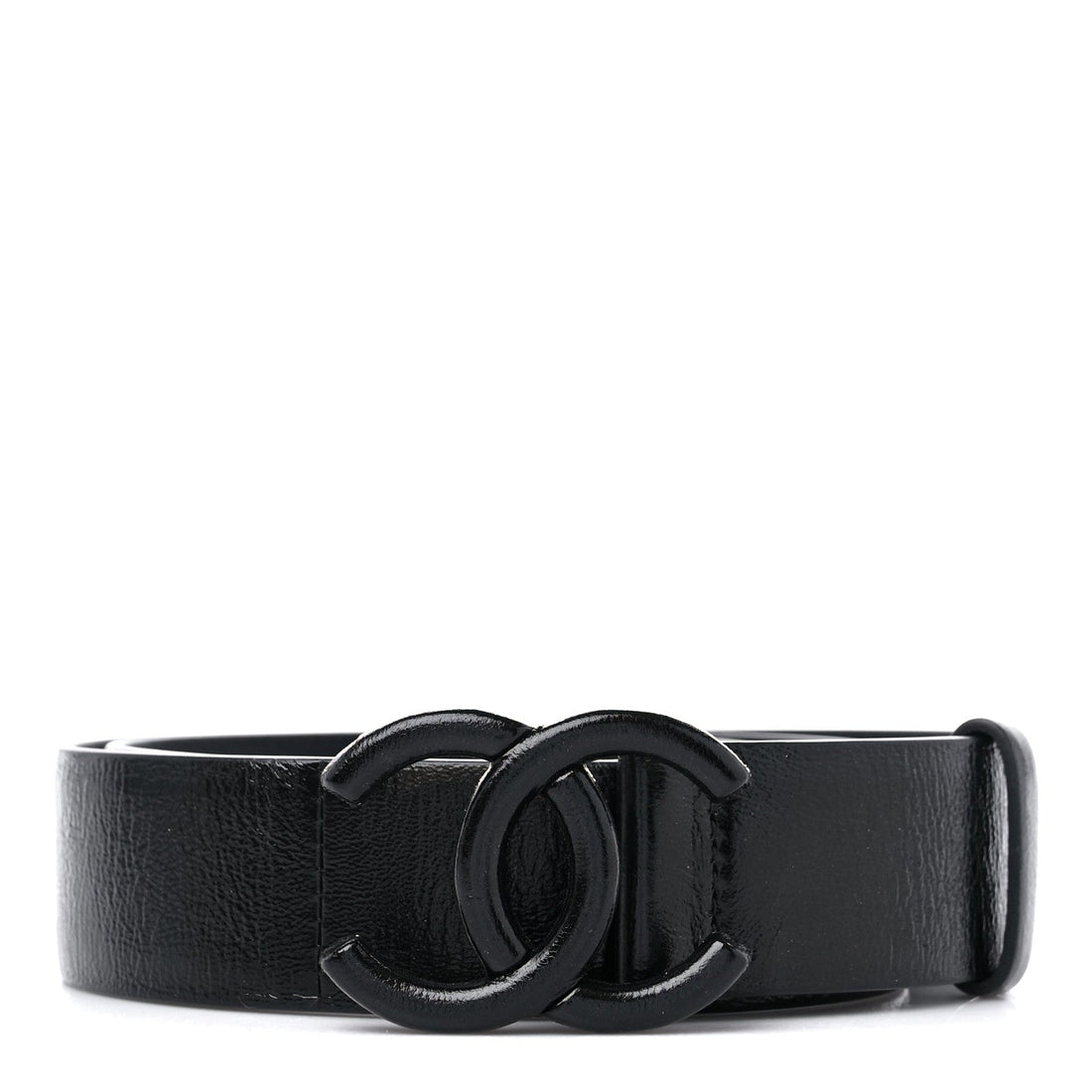 CHANEL INTERLOCKING CC LOGO LEATHER BELT