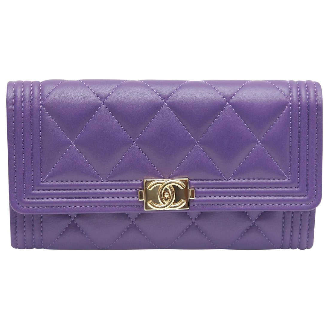 CHANEL QUILTED LAMBSKIN LEATHER LE BOY WALLET