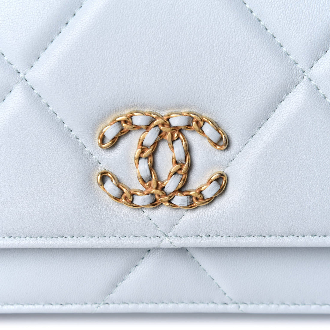 CHANEL QUILTED LAMBSKIN CHANEL 19 WALLET ON A CHAIN