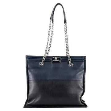 CHANEL 21 LAMBSKIN LEATHER BOY TOTE CHAIN BAG