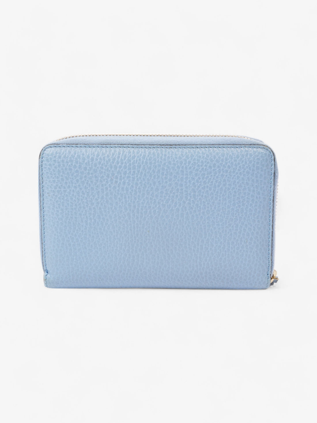 Gucci Zip Around Wallet Light Blue / Light Gold Leather Medium