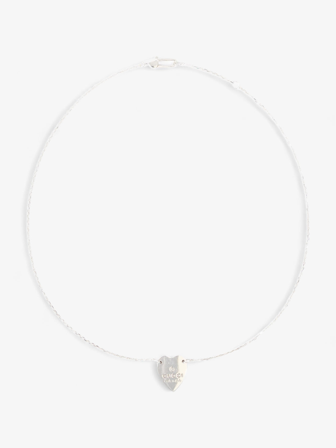 Gucci Trademark Heart Necklace Silver Silver Sterling