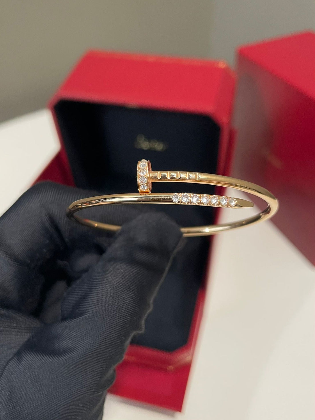 Cartier Juste Un Clou Bracelet Reverse-Set Diamond 18K Rose Gold