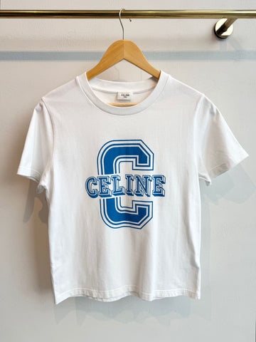 Celine Big C Logo Varsity T Shirt