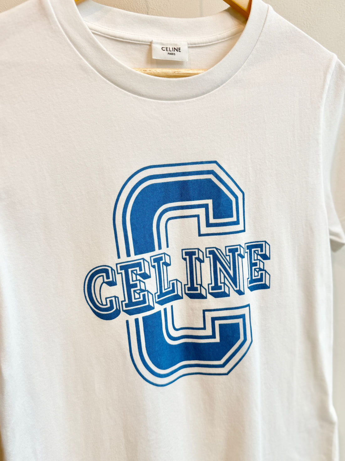 Celine Big C Logo Varsity T Shirt