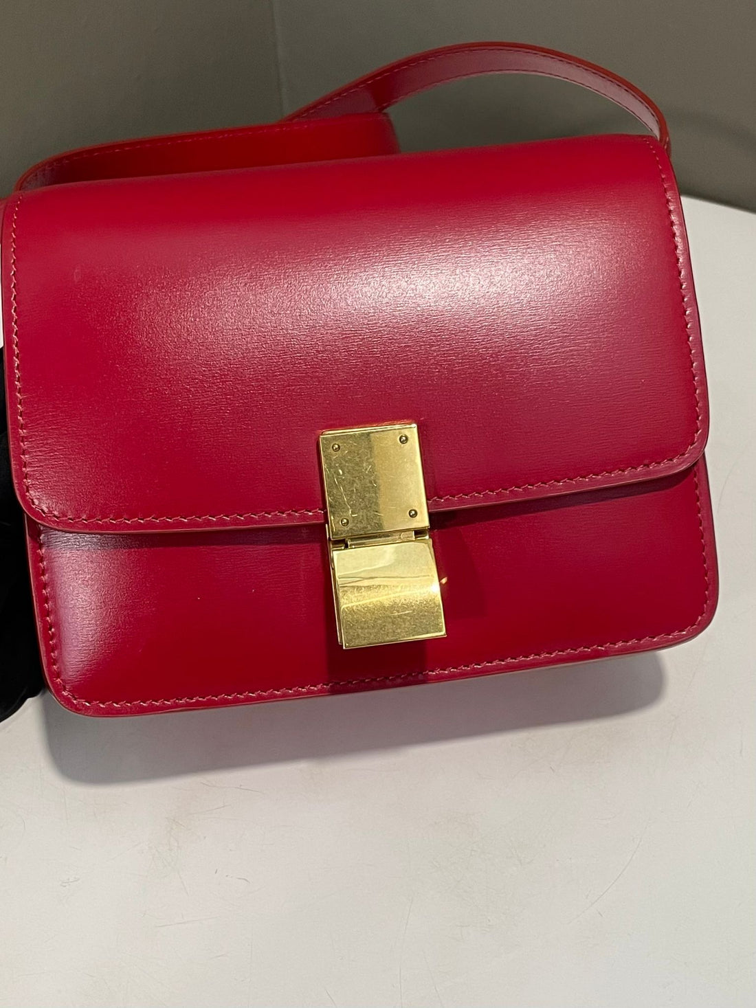 Celine Box Bag Ruby Red Calfskin