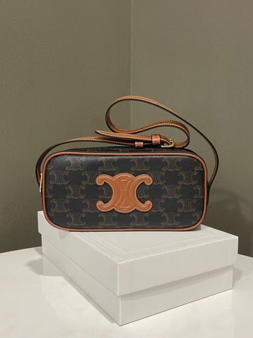 Celine Mini Camera Shoulder Bag Triomphe Canvas