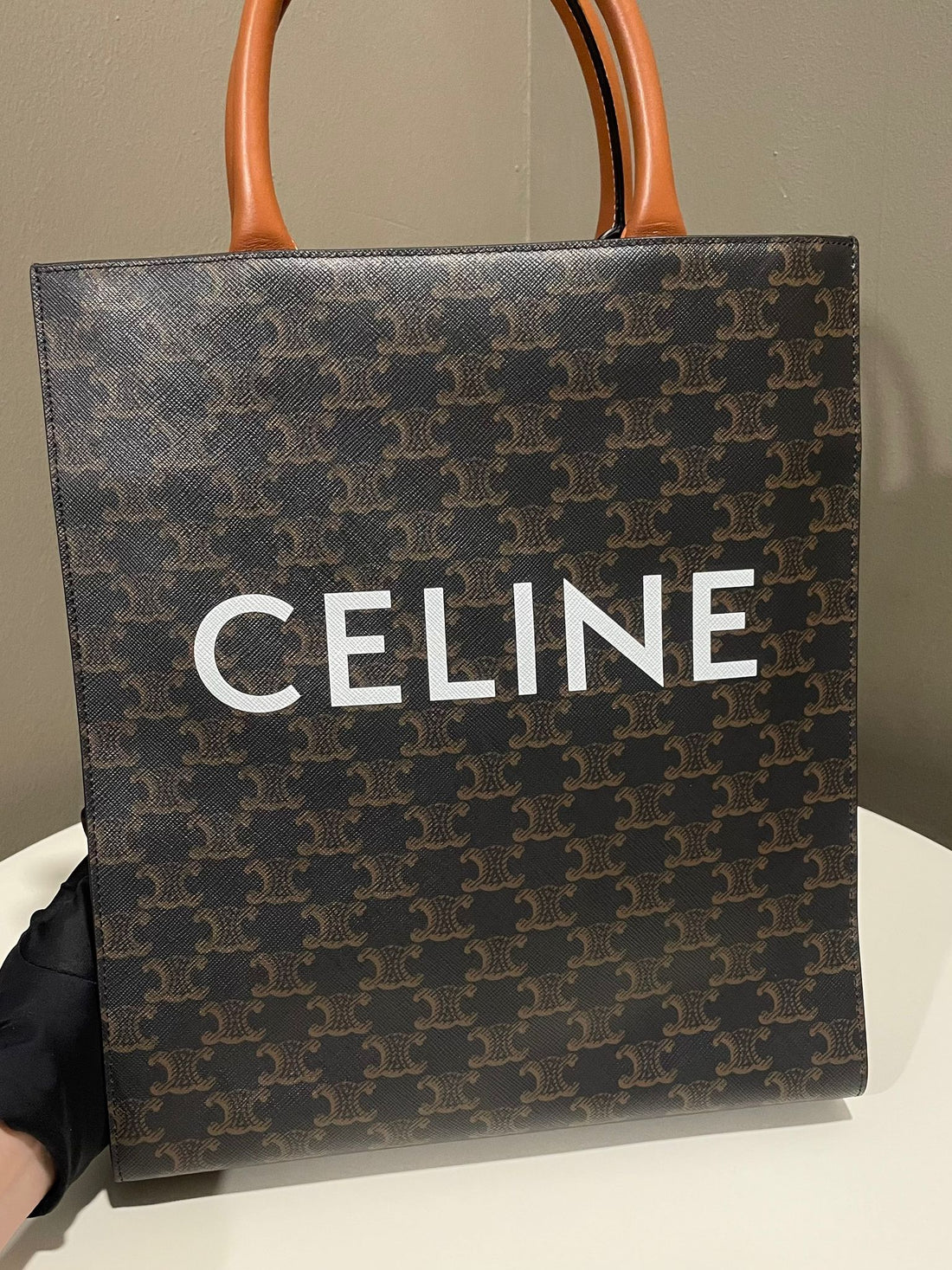 Celine Small Vertical Tote Bag Triomphe Canvas