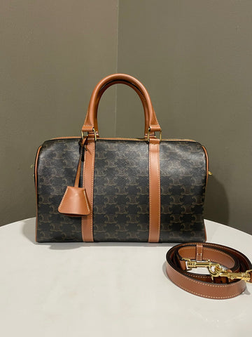 Celine Triomphe Boston Bag Tan Brown