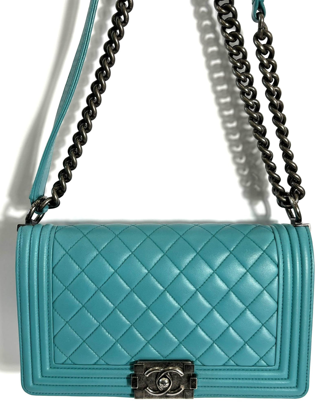 CHANEL CALFSKIN QUILTED MEDIUM BOY FLAP BAG
