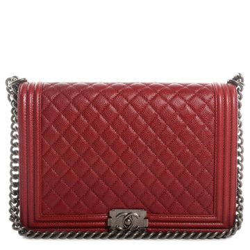 CHANEL CAVIAR QUILTED LEATHER LARGE BOY BAG