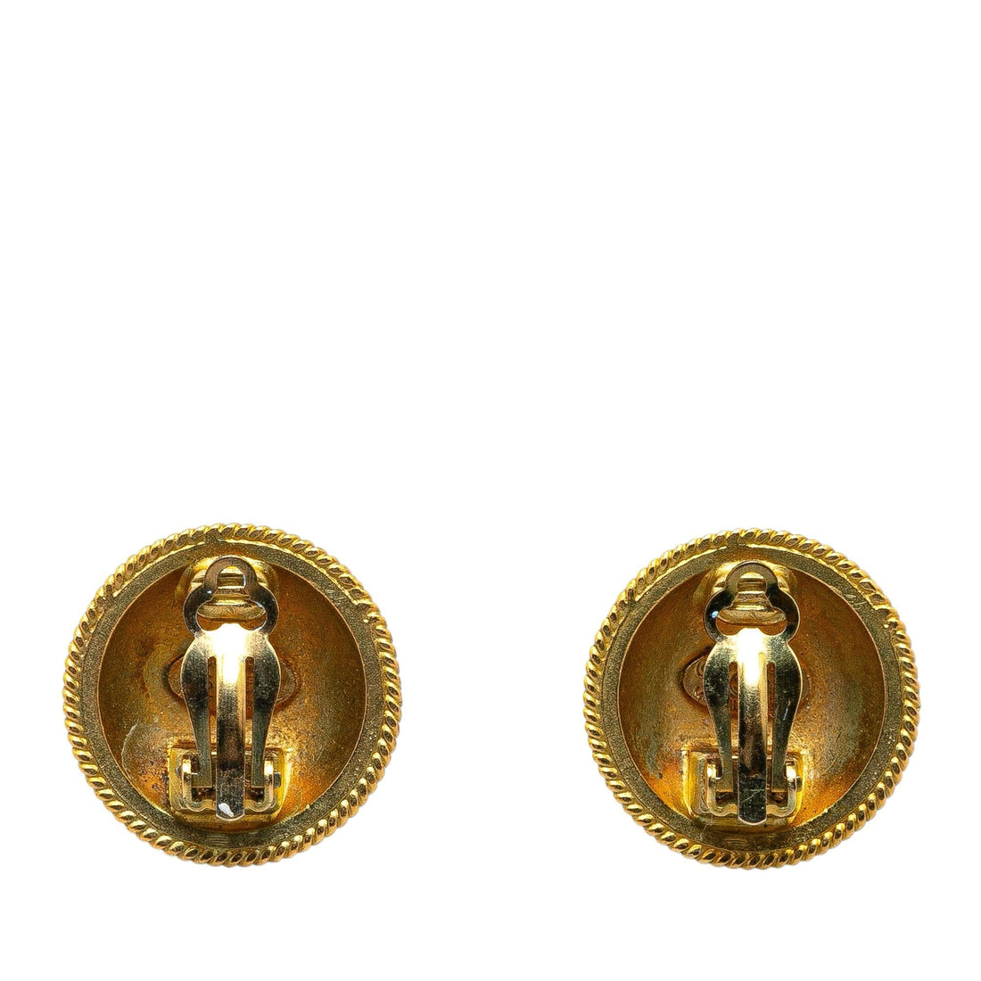 Chanel Gold Plated CC Clip On Earrings