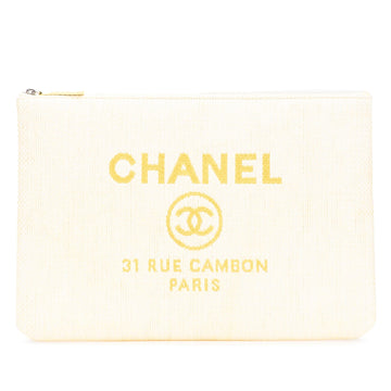 Chanel Large Raffia Deauville O Case Clutch