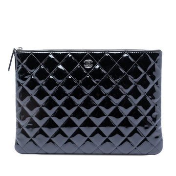 Chanel Medium Quilted Patent O Case Clutch