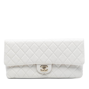Chanel Quilted Caviar East West Flap Clutch