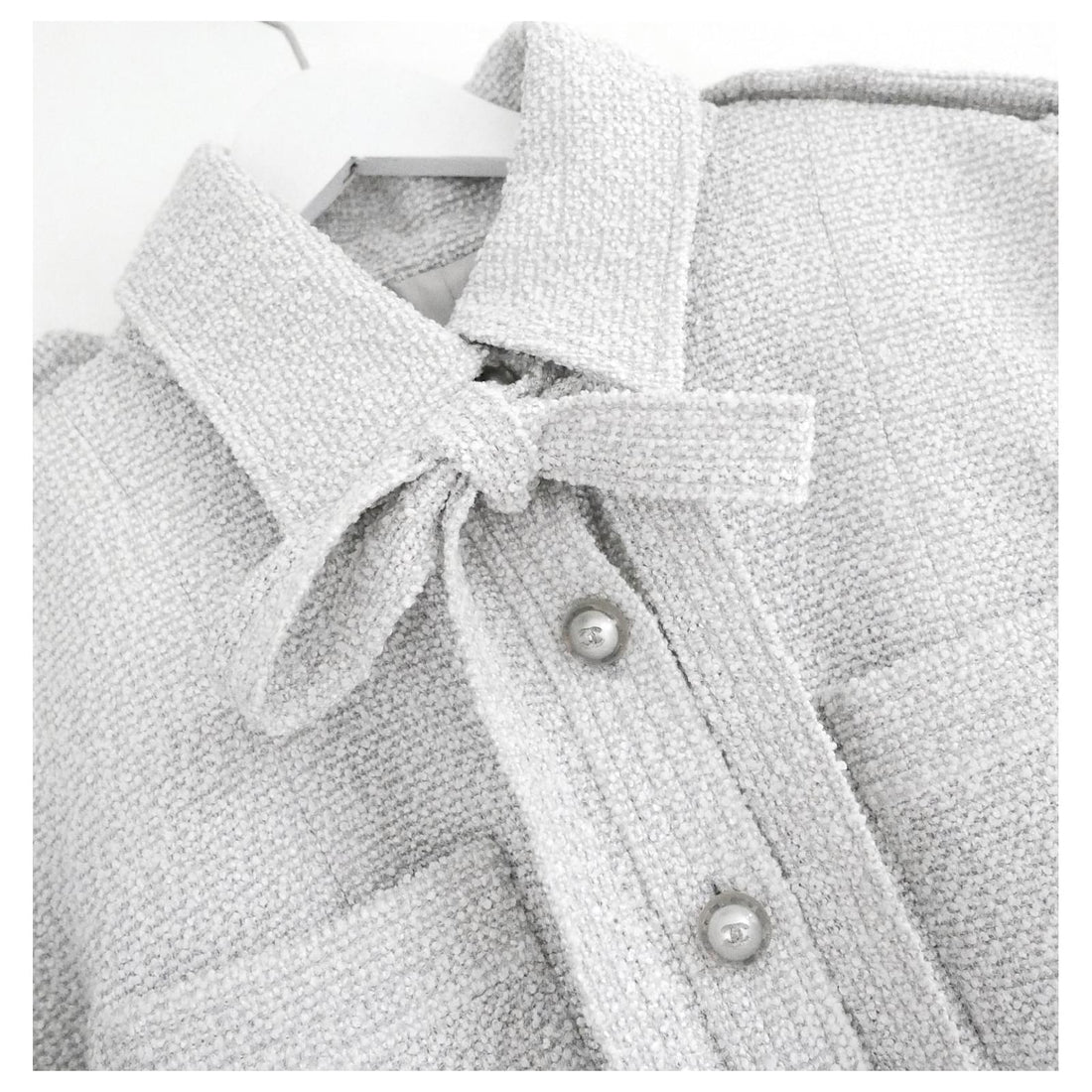 CHANEL PEARLY GRAY FANTASY TWEED JACKET