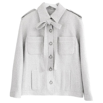 CHANEL PEARLY GRAY FANTASY TWEED JACKET