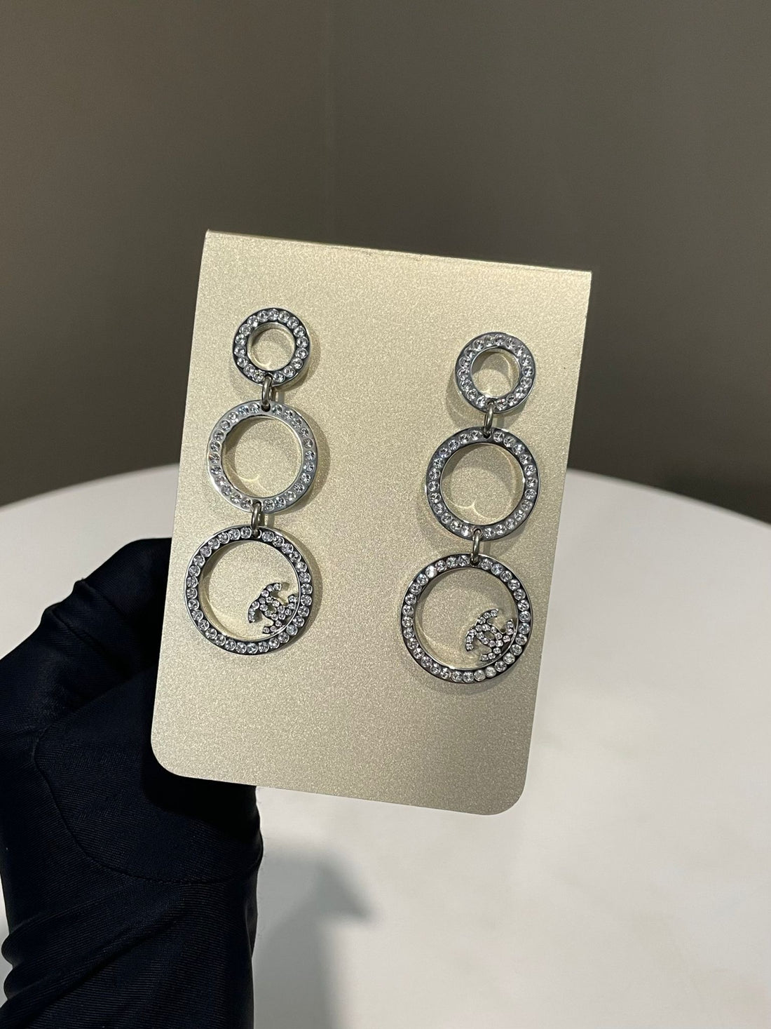 Chanel 17S Dangling Round Cc Earrings