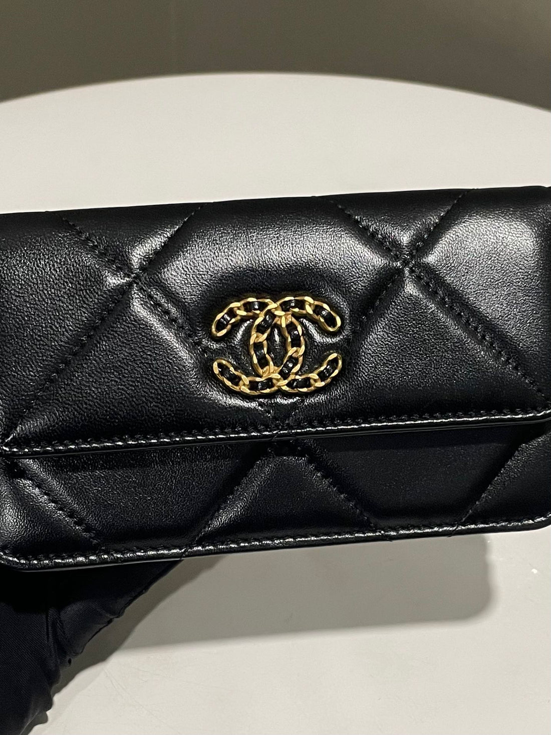 Chanel 19 Clutch Belt on Chain Black Lambskin