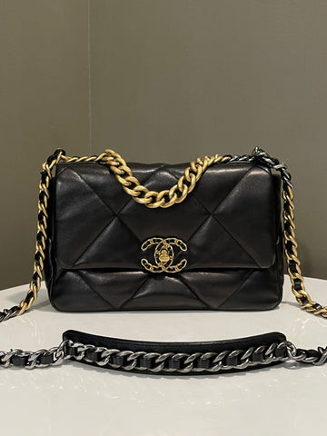 Chanel 19 Flap Bag Black Lambskin