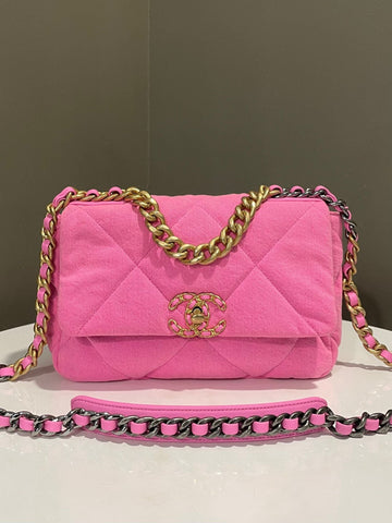 Chanel 19 Flap Bag Pink Denim