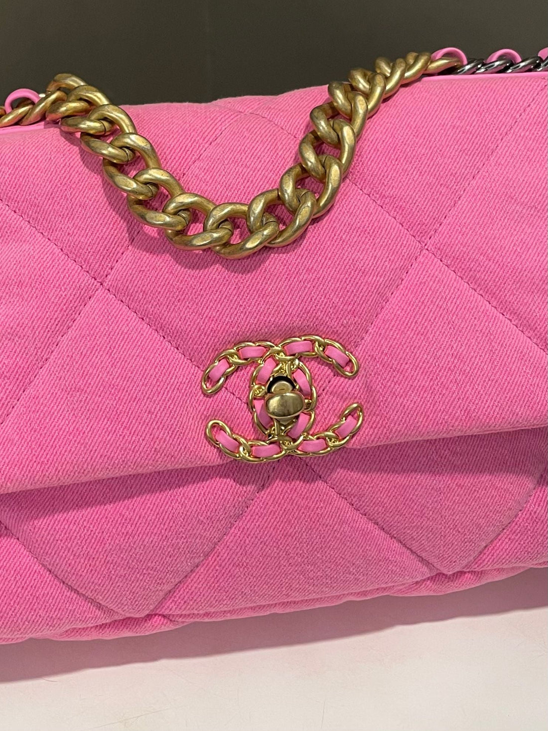 Chanel 19 Flap Bag Pink Denim