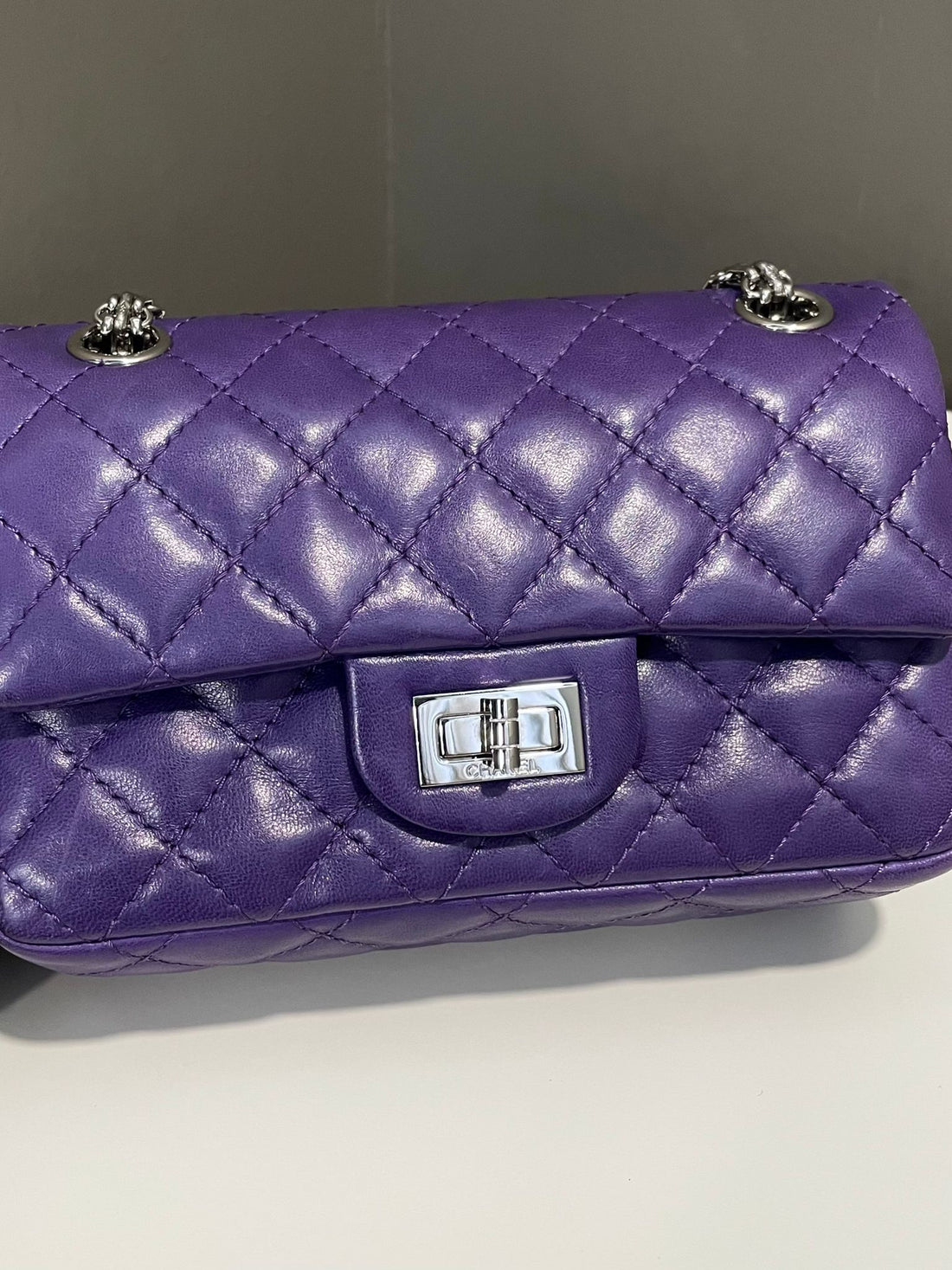 Chanel 2.55 Mini Reissue Double Flap Dark Purple Lambskin