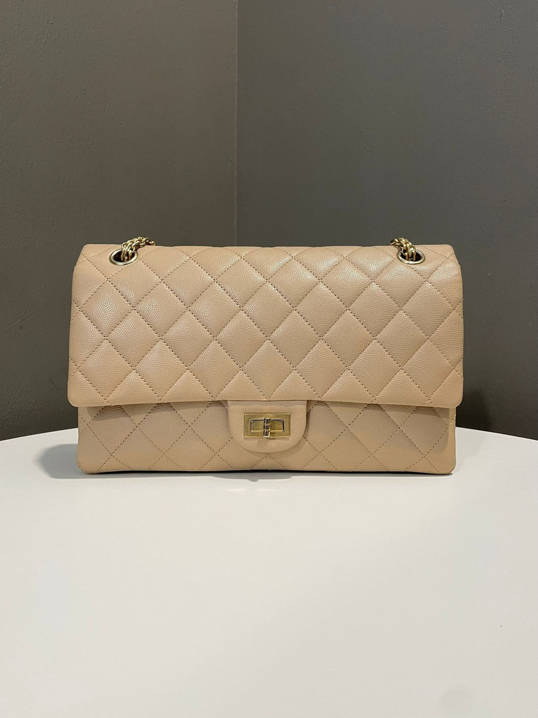 Chanel 2.55 Reissue Double Flap 226 Beige Caviar