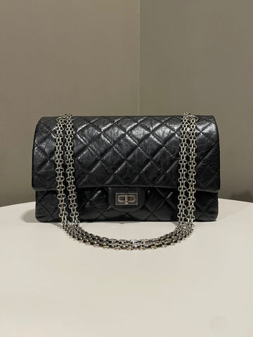 Chanel 2.55 Reissue Double Flap Bag 226 Black Aged Calf
